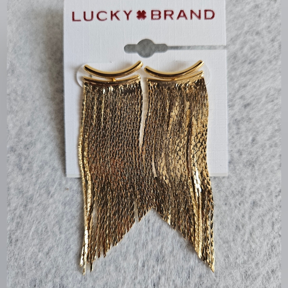Lucky Brand Gold Fringe Earrings